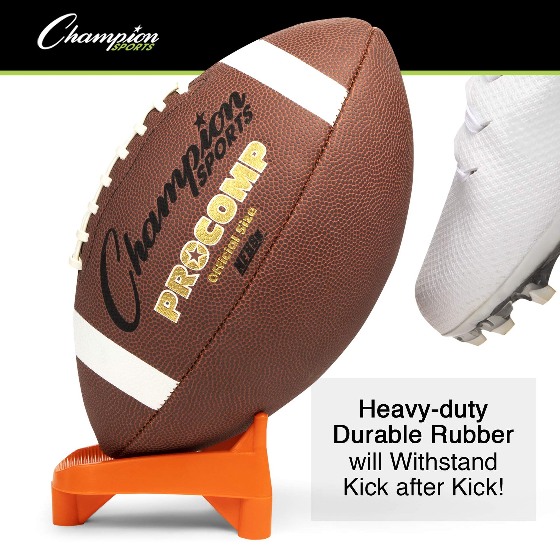Champion Sports Hevy Duty Football Kickoff Kicking Tee - High Visibility Orange - 1"