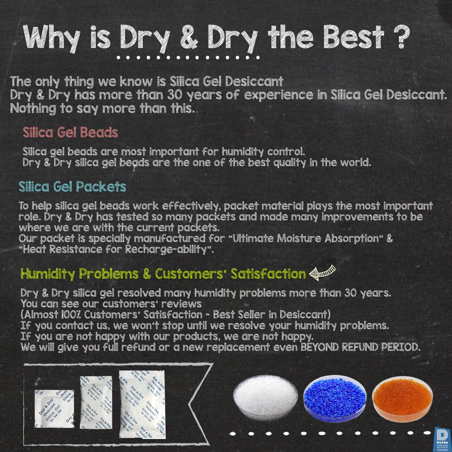 Dry & Dry Blue Indicating Silica Gel Beads Desiccants (Industry Standard 3-5 mm) - Reusable Desiccant Beads Silica Beads(Blue to Pink) - 2 lbs