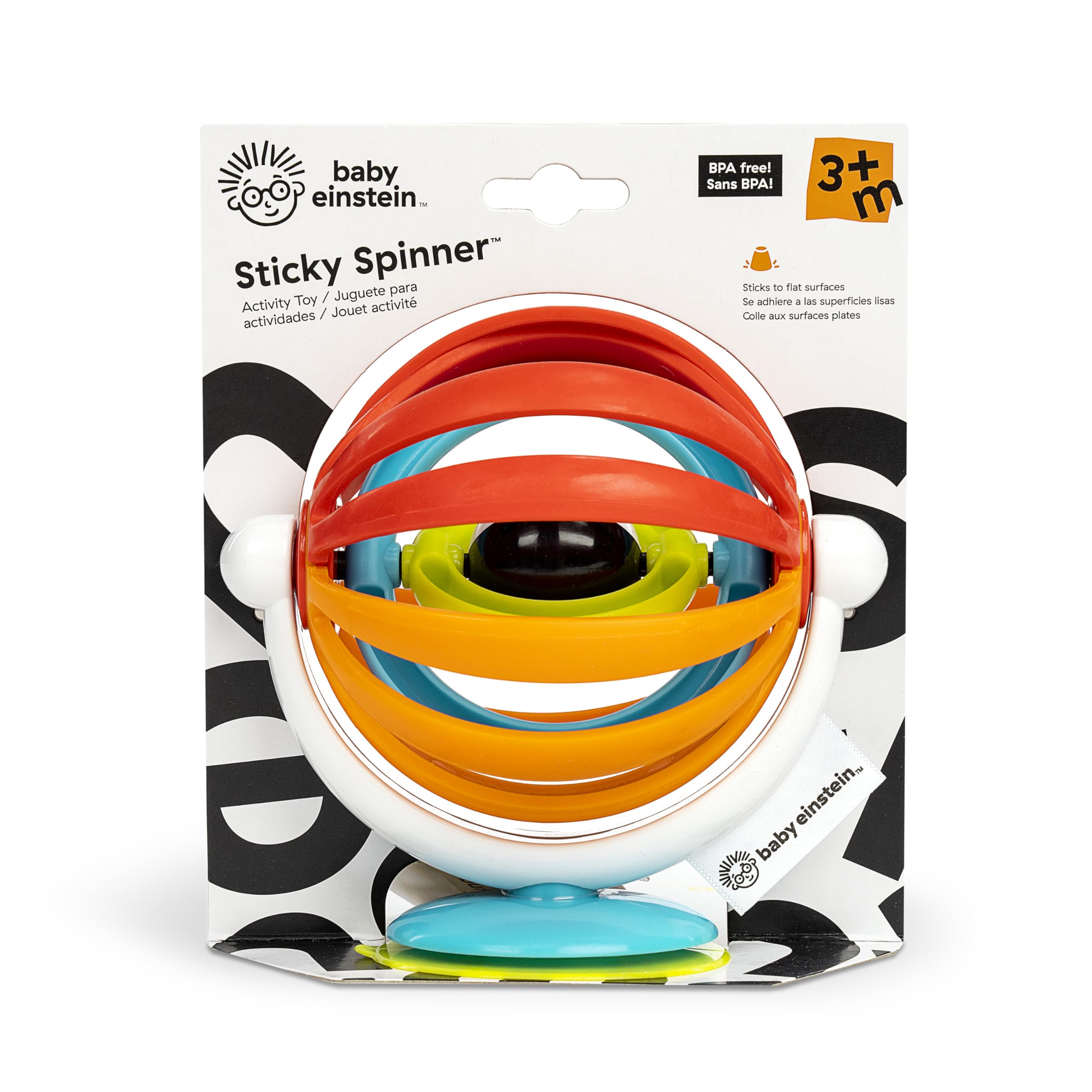 Baby Einstein Sticky Spinner BPA-free Suction Cup High Chair Activity Toy and Tray Toy for Early Development, 3mo+