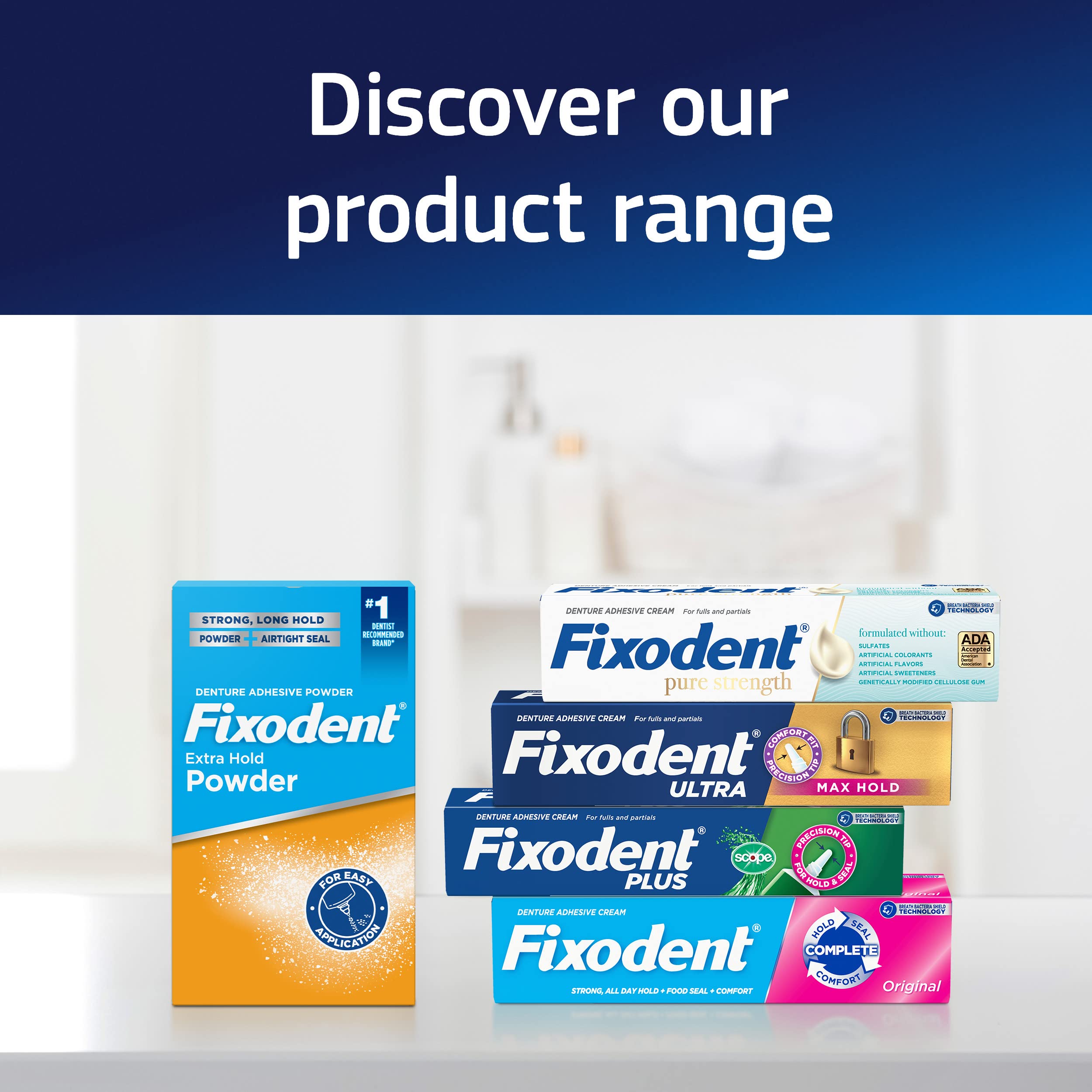 Fixodent Plus Scope Secure Denture Adhesive 2.0oz (Pack of 4)