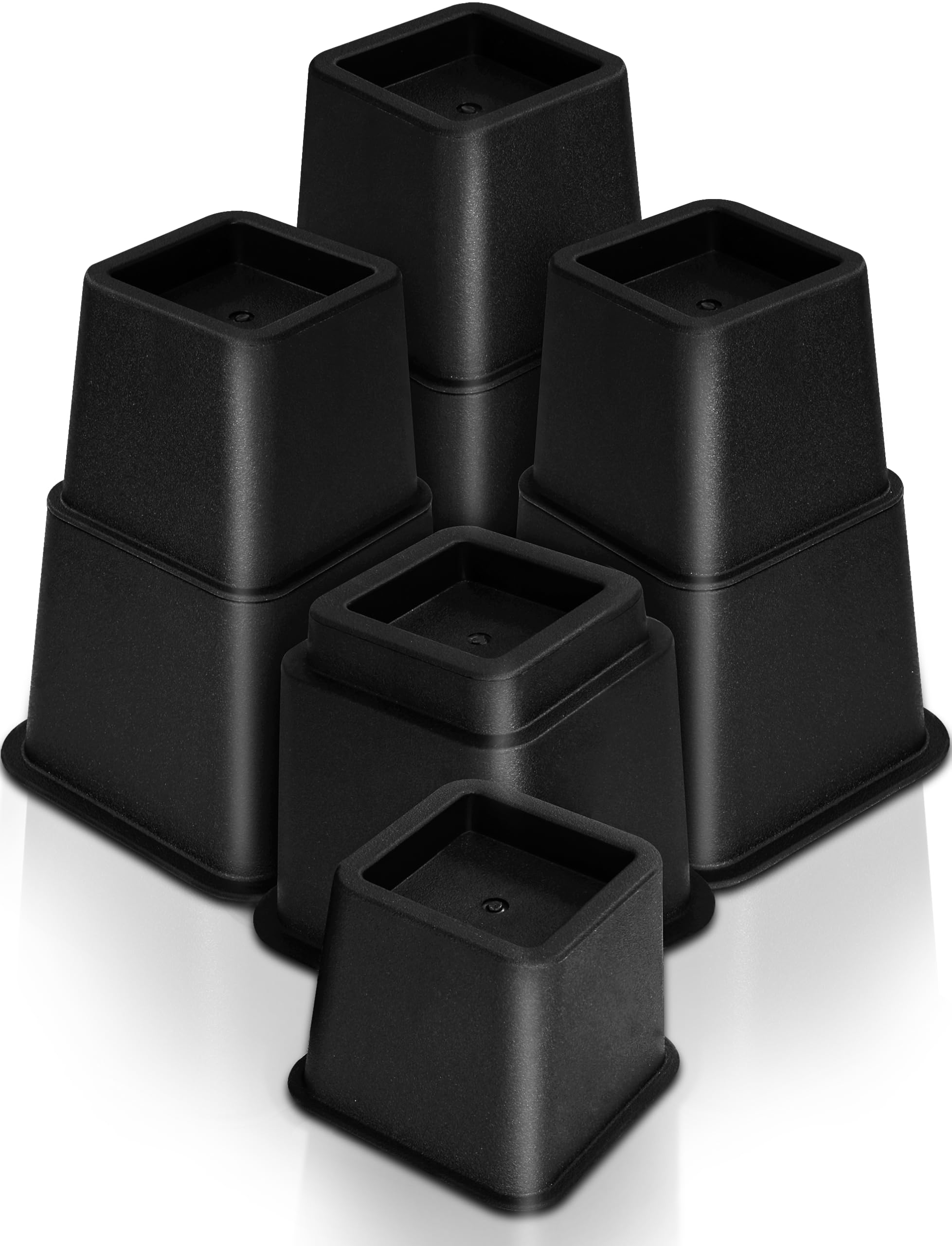 Utopia Bedding - Adjustable Bed Risers 3, 5, 8 Inch - Heavy Duty Furniture Riser Set of 4 for Beds, Couch & Desk - Under Bed Storage & Dorm Room Essential - Supports Up to 1,300 lbs - Black