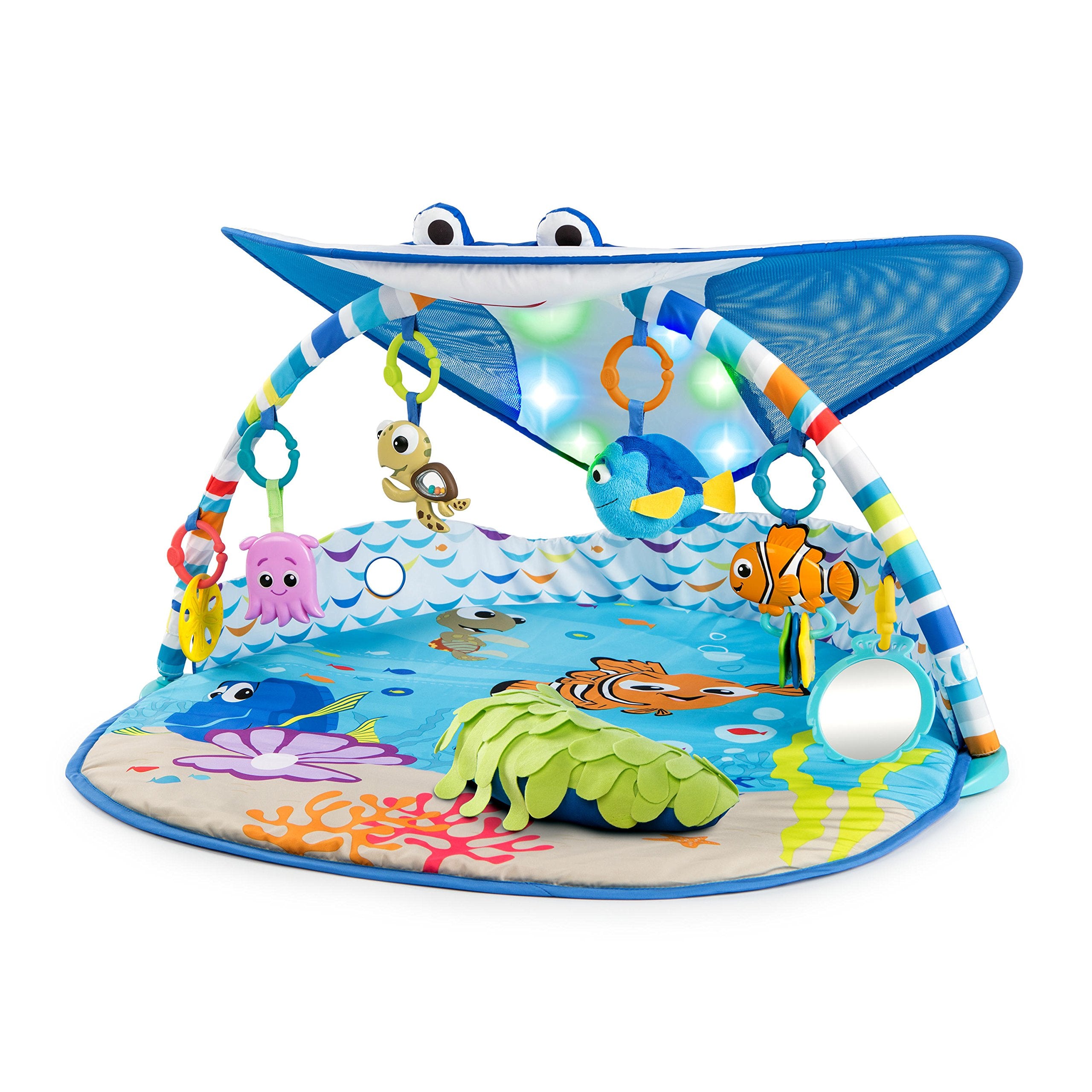 Bright Starts Disney Baby Finding Nemo، حصيرة أنشطة وألعاب بيبي فن فايندينج نيمو بتصميم الأستاذ راي مع الأضواء والموسيقى، للأعمار حديثي الولادة فما فوق