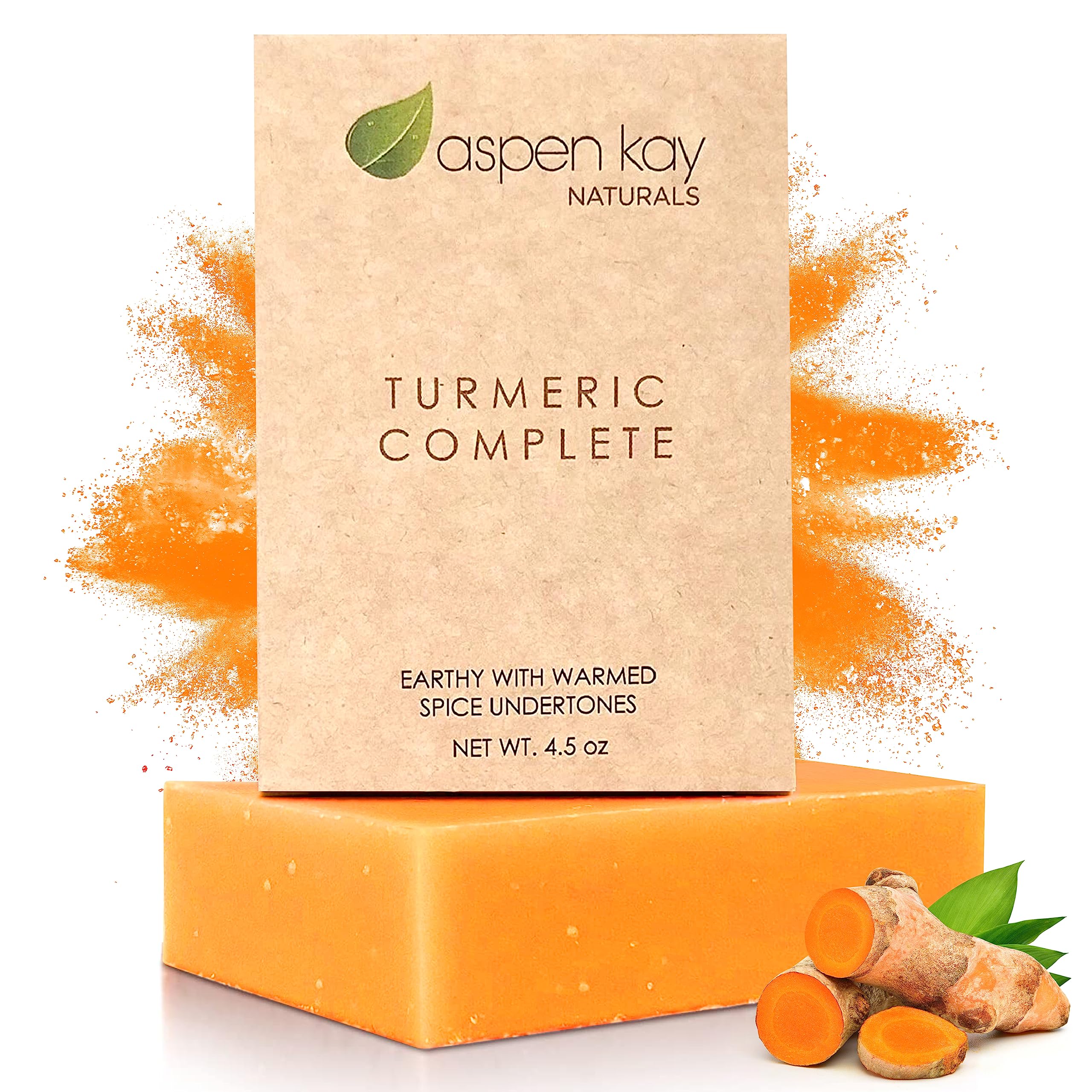 Turmeric Soap Bar for Body & Face - Made with Natural and Organic Ingredients - Gentle Soap - For All Skin Types - Made in USA 4.5 oz Bar (Pack of 1)