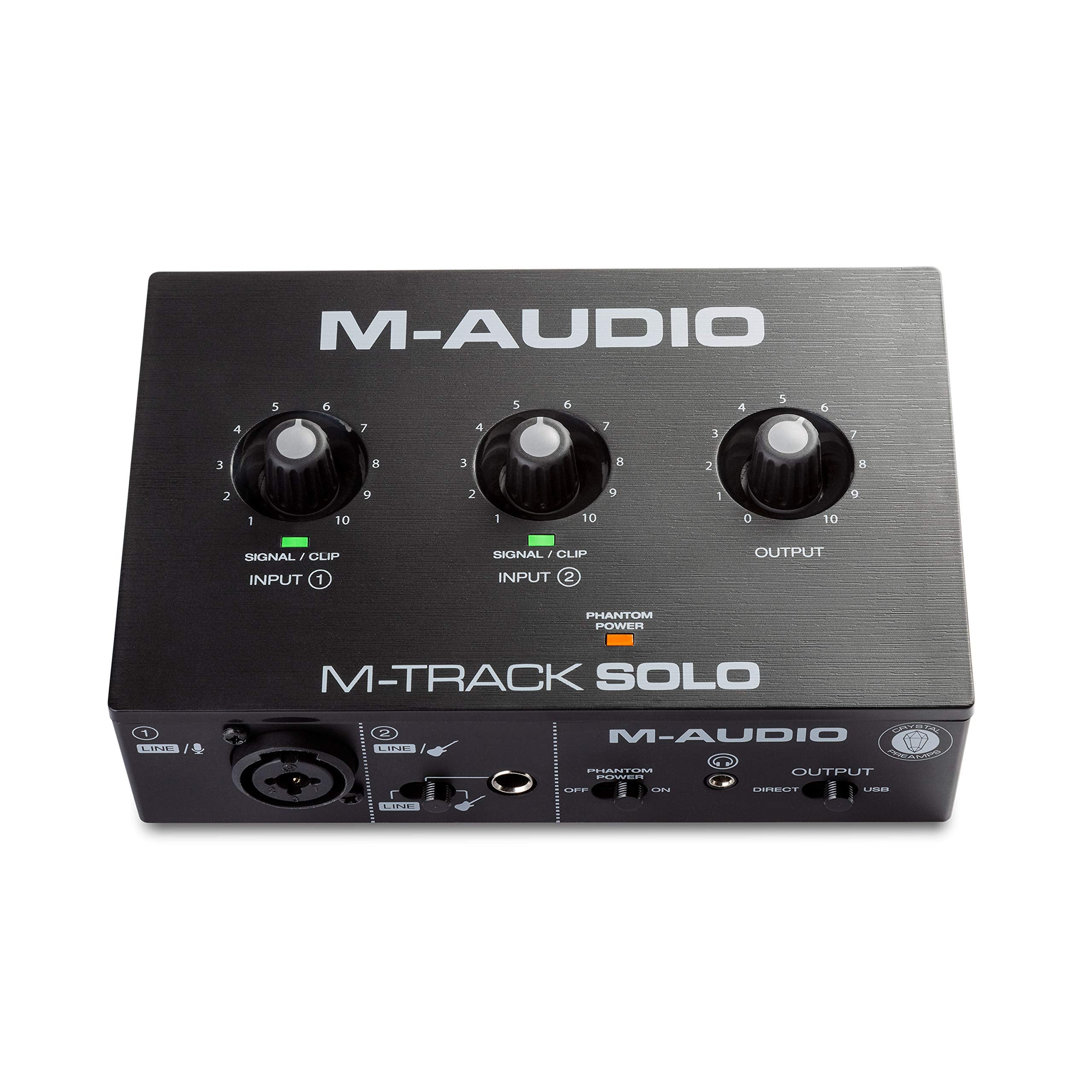 واجهة صوت USB ‏M-AUDIO M-Track Solo للتسجيل والبث والبودكاست مع مدخلات XLR وLine وDI، بالإضافة إلى مجموعة برامج مضمنة