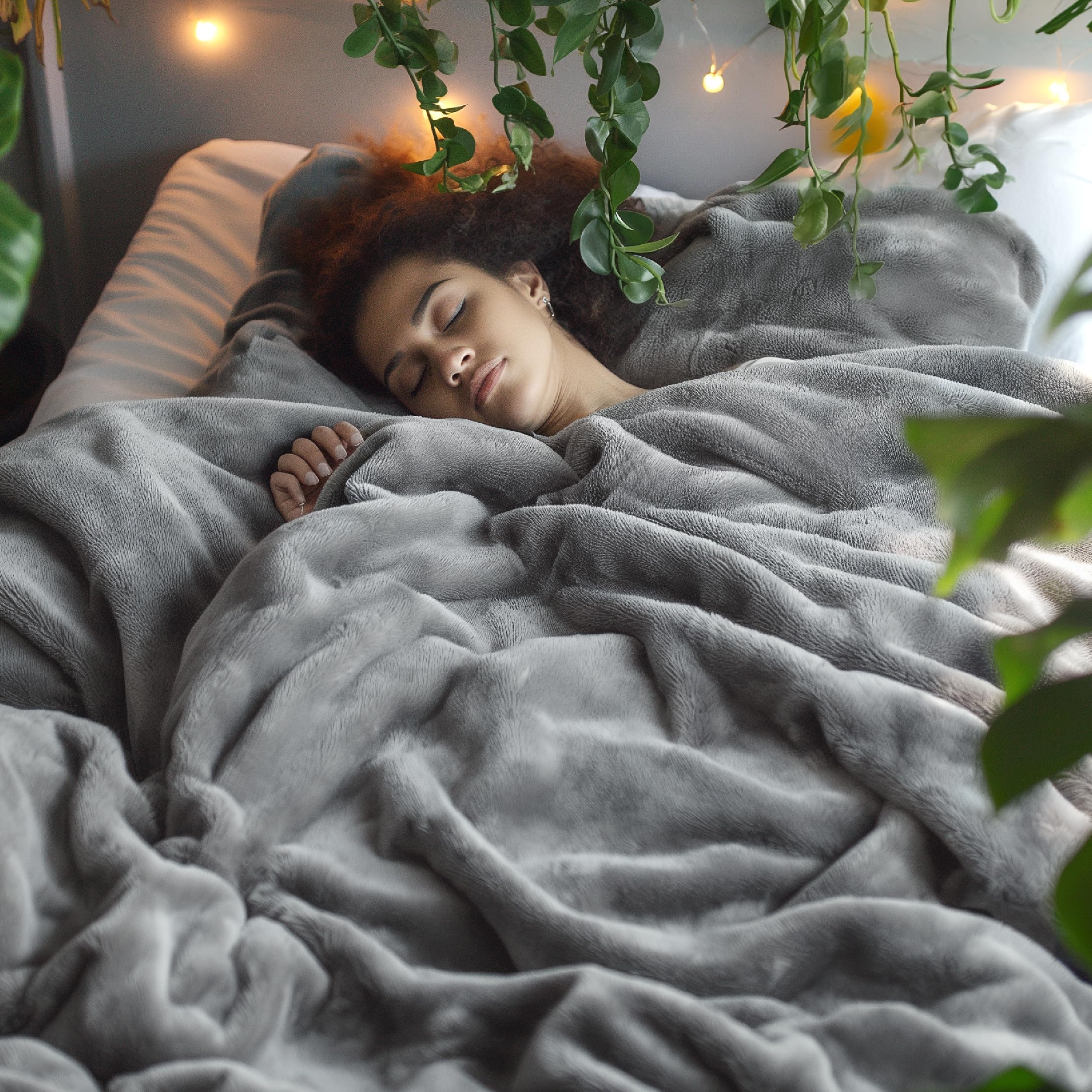 Bedsure GentleSoft Fleece Bed Blankets Queen Size Grey - Soft Lightweight Plush Fuzzy Cozy Luxury Fall Blanket Microfiber, Room Home Decor Gifts for Women and Men, 90x90 inches