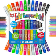 Kwik Stix Solid Tempera Paint Sticks, 24 Colors, Washable Paint Sticks for Kids, Non-Toxic, Quick Drying, Allergen Free, Comes in Classic, Metallic, & Neon Colors, Ideal for Kids and Toddlers