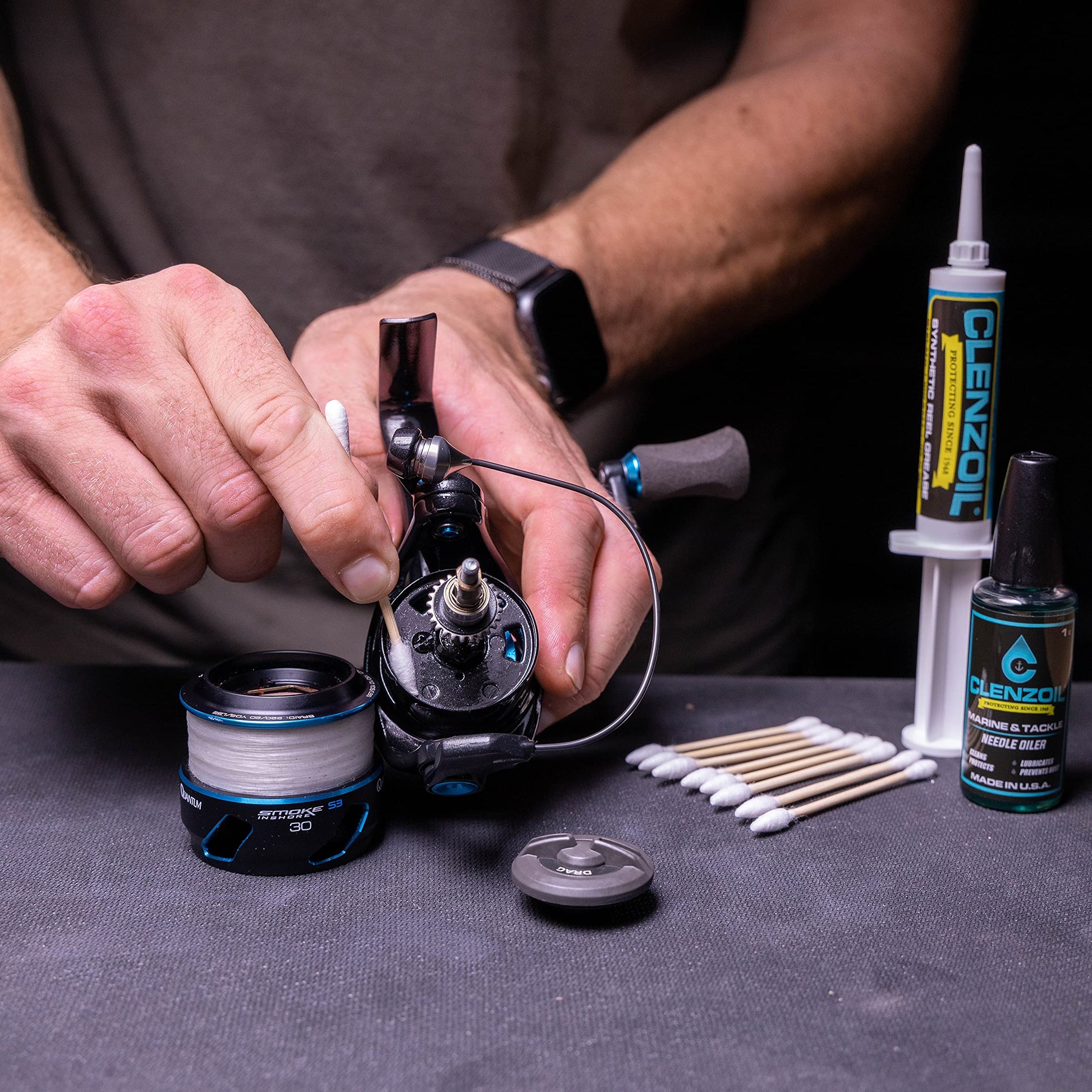 CLENZOIL Marine & Tackle Reel Care Kit - with Fishing Reel Oil & Grease - All-in-One Cleaning Kit - for Freshwater & Saltwater Reels - Fish Reel Maintenance Kit