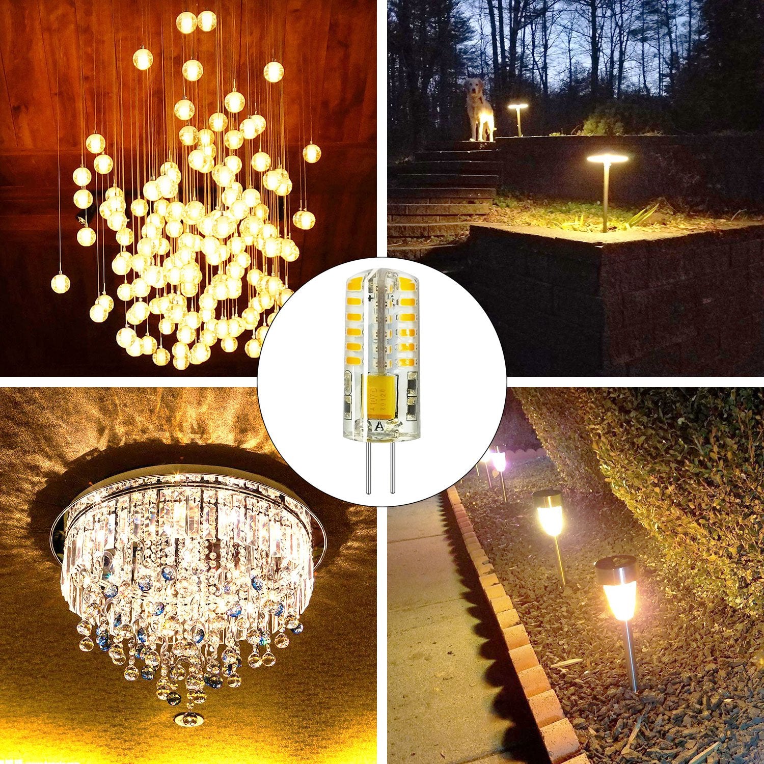 RAYHOO 10pcs G4 LED Bulbs JC Bi-Pin Base Light Bulbs 3W AC/DC 12V 20W-30W T3 Halogen Bulb Replacement Landscape Bulbs(Warm White 3000K)