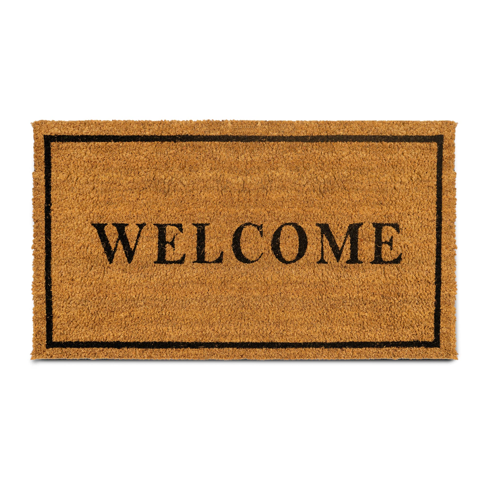 PLUS Haven Coco Coir Door Mat with Heavy Duty Backing, Welcome Doormat, 17.5"x30" Size, Easy to Clean Entry Mat, Beautiful Color and Sizing for Outdoor and Indoor uses, Home Decor