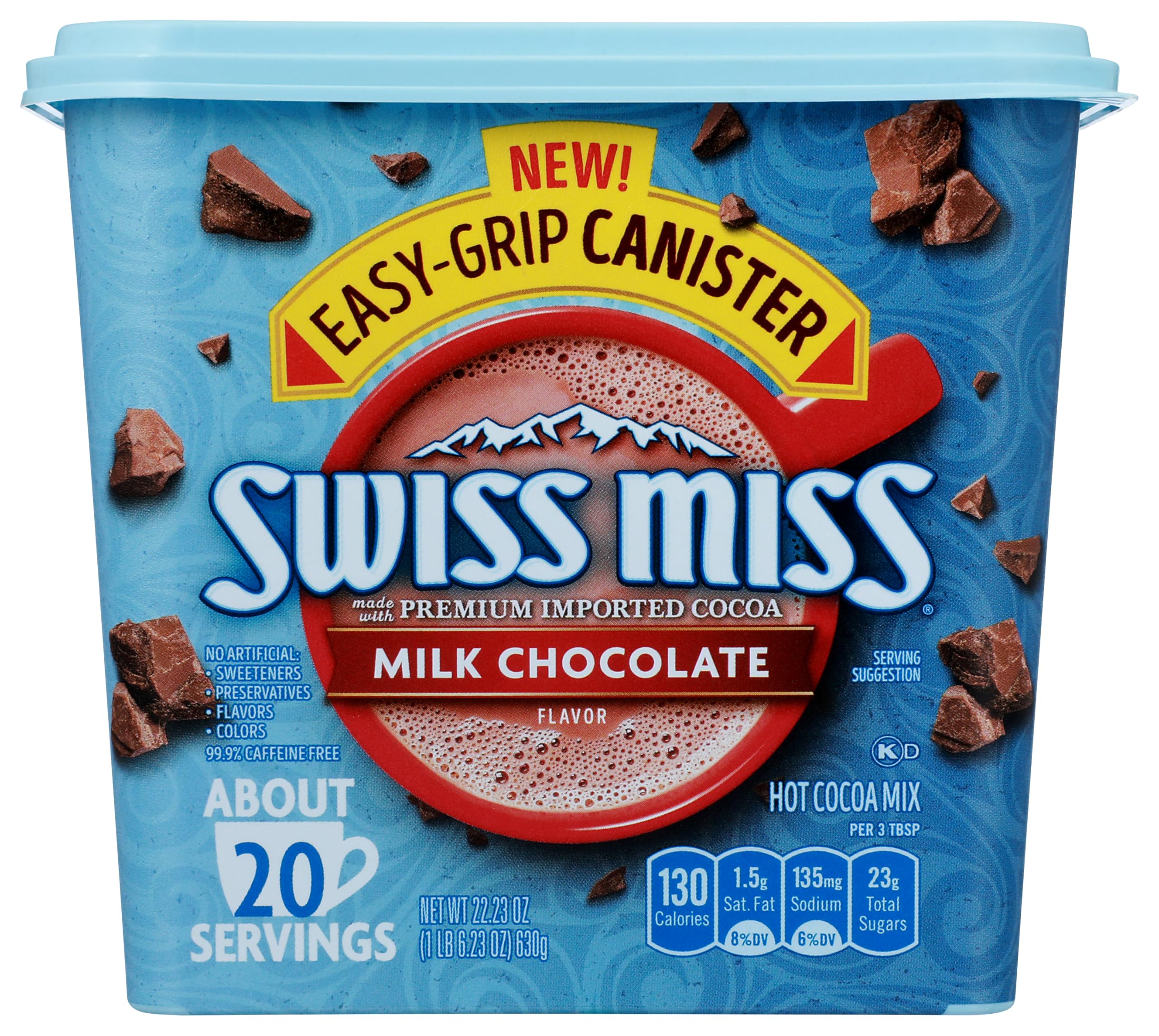 Swiss Miss Milk Chocolate Flavored Hot Cocoa Mix, 22.23 OZ Canister