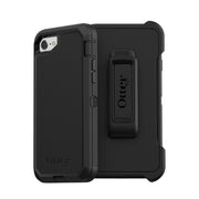 جراب حماية OtterBox Defender Series متوافق مع iPhone SE الجيل الثالث والثاني وiPhone 8 وiPhone 7 (غير متوافق مع الموديلات ذات الحجم الكبير) - أسود، متين ومقاوم للصدمات، مع حماية للمنافذ، يتضمن مشبك حزام/مسند