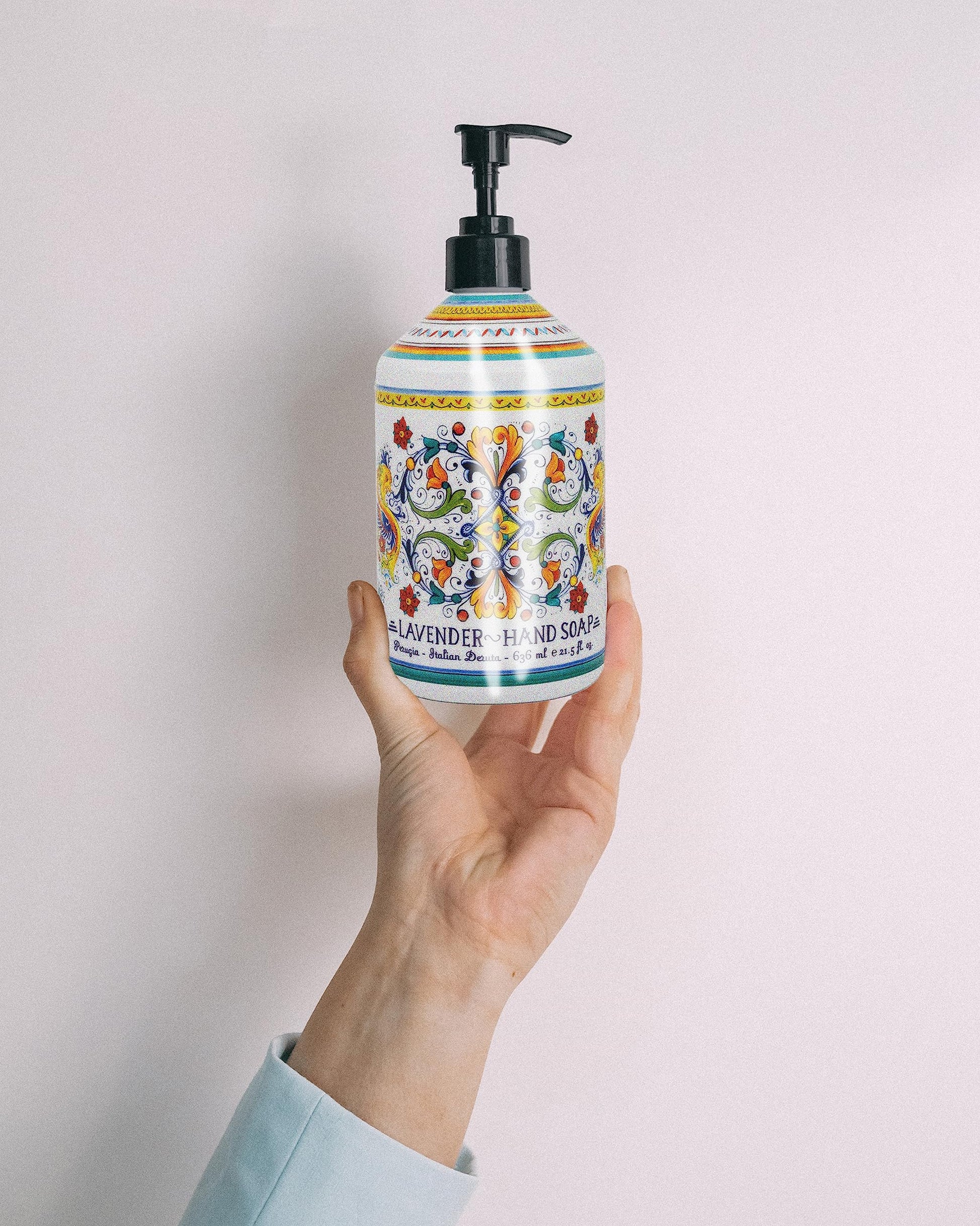 Perugia Italian Deruta Hand Soap - 21.5 fl oz Bottles - 8 pack - Lavendar, Sweet Orange, Lemon Verbana, and Olive Thyme