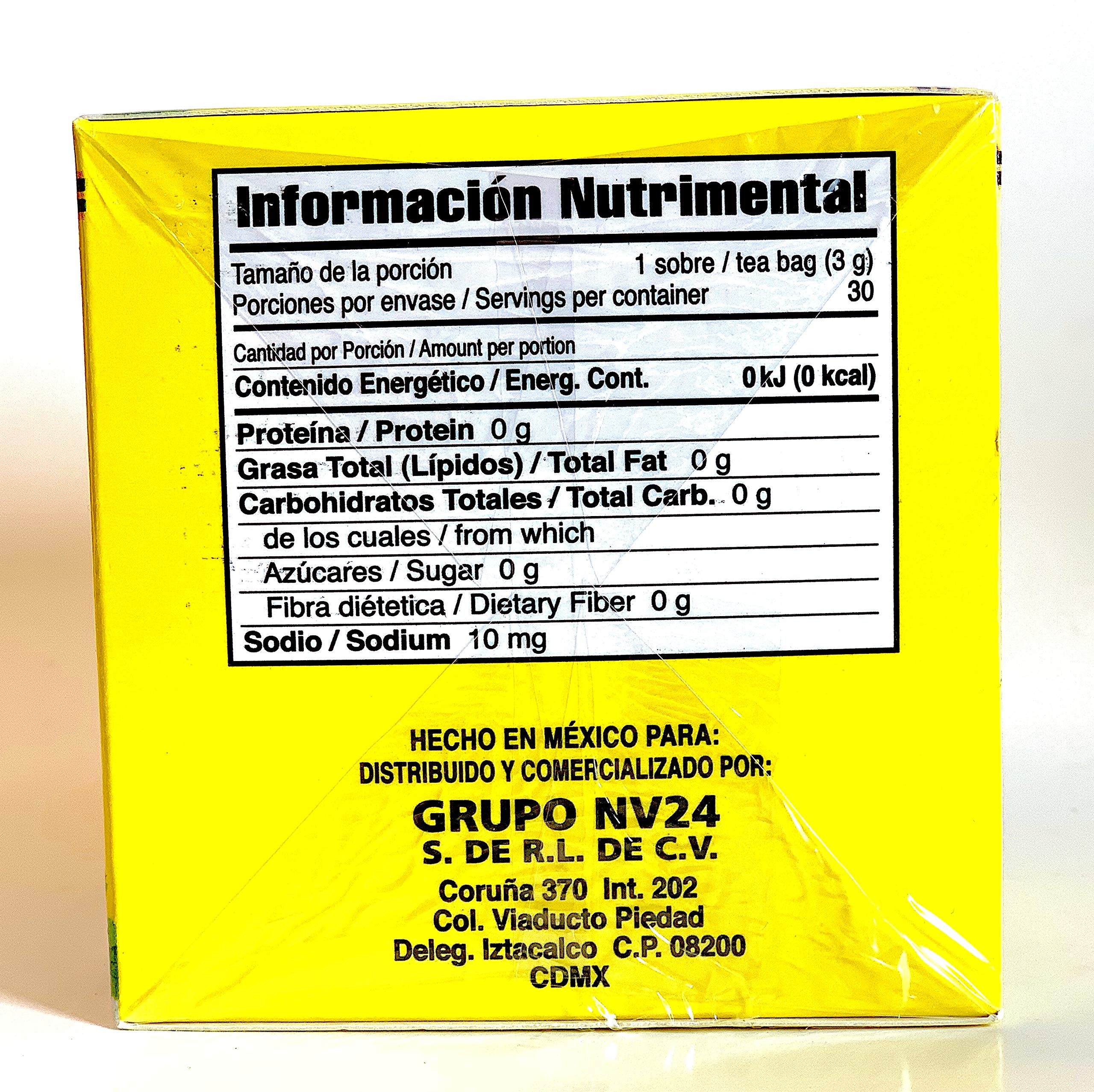 Tea CHUPA Panza, Tea Based ONGINGER Root, PINNEAPPLE, Flaxseed & Cinnamon (30 Tea Bags/0.10 oz Each)