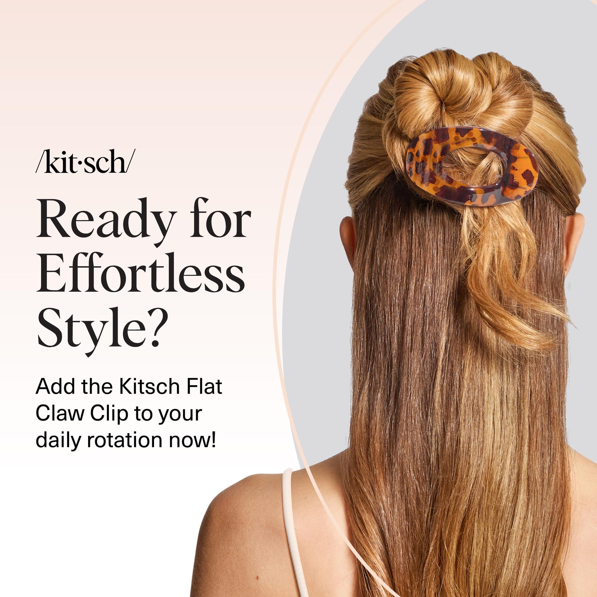 Kitsch Small Flat Claw Clips for Women - Stylish Flat Hair Clips for Women, Strong Hold for Thick & Fine Hair | Non-Slip for Secure, Comfortable All-Day Wear -Tortoise Design