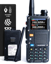 BAOFENG BF-F8HP PRO 10 W Tri-Band Two-Way Radio – UV-5R 7th Gen, 1000 Channels, GPS & NOAA Weather, Aviation/VHF/UHF/1.25 m Scanner, IP54 Rugged, USB-C Rechargeable Battery