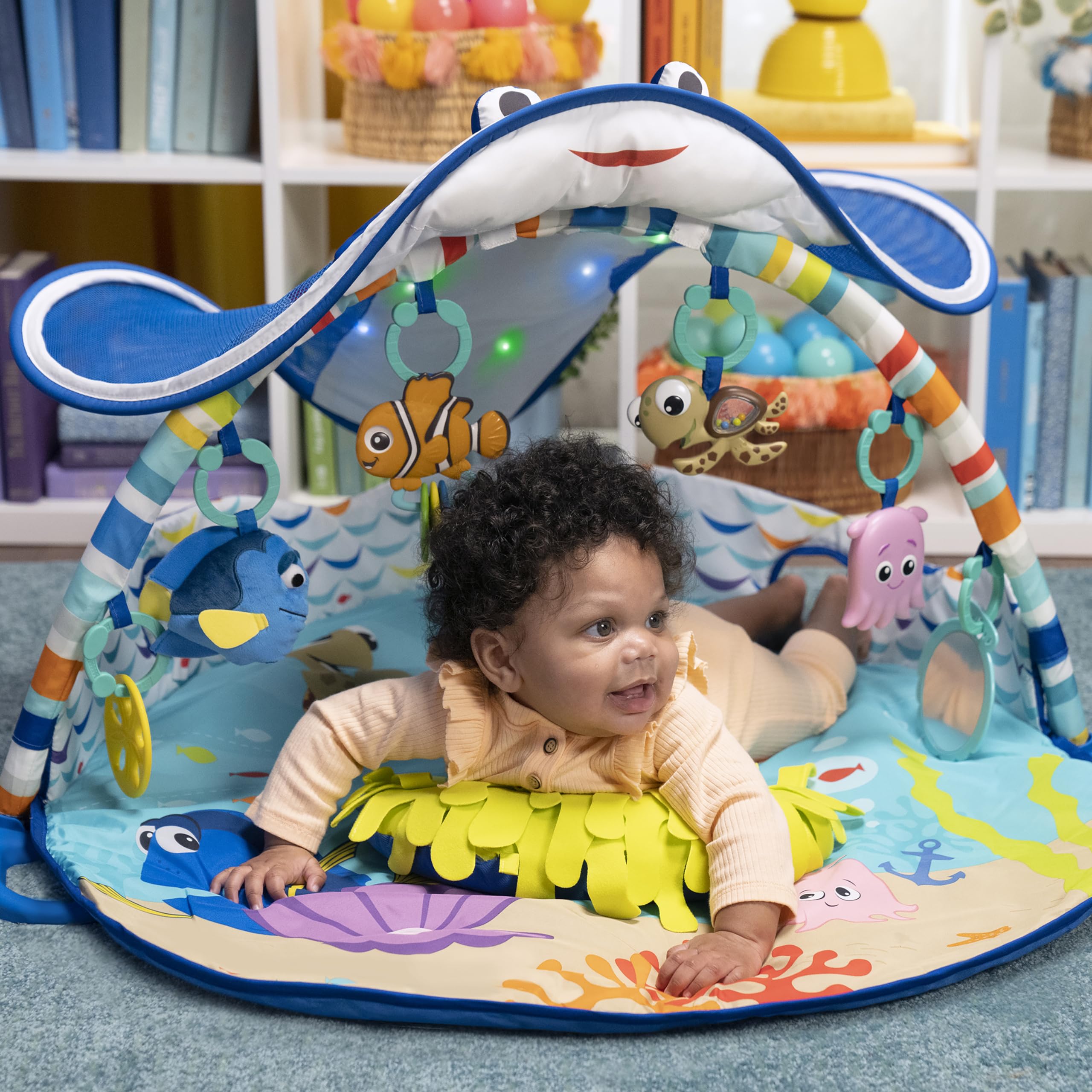 Bright Starts Disney Baby Finding Nemo Mr. Ray Ocean Lights & Music Gym, Ages Newborn +