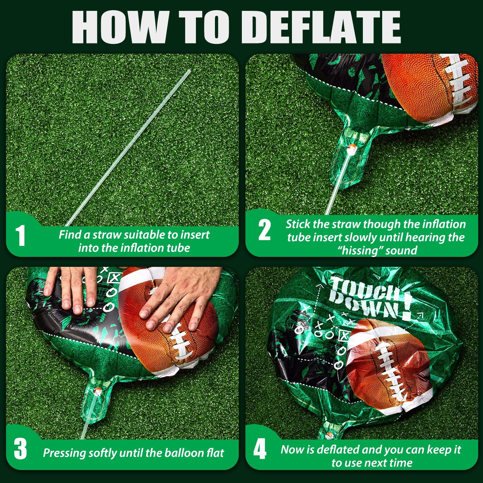 Sumind 26 & 18 Inch Football Balloons Set Football Party Decorations Sports Foil Rugby Ball Balloons for Birthday Tailgate Game Day, Sports Event(6 Pieces)