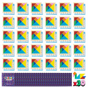 Tangram Puzzle Wooden Pack 30 Kids Party Favors - BONNYCO | Goodie Bags Stuffers for Kids 3-5 4-8, Return Gifts for Birthday Party Goody Bag Stuffers | Pinata Filler Toys Bulk Classroom Prizes Rewards