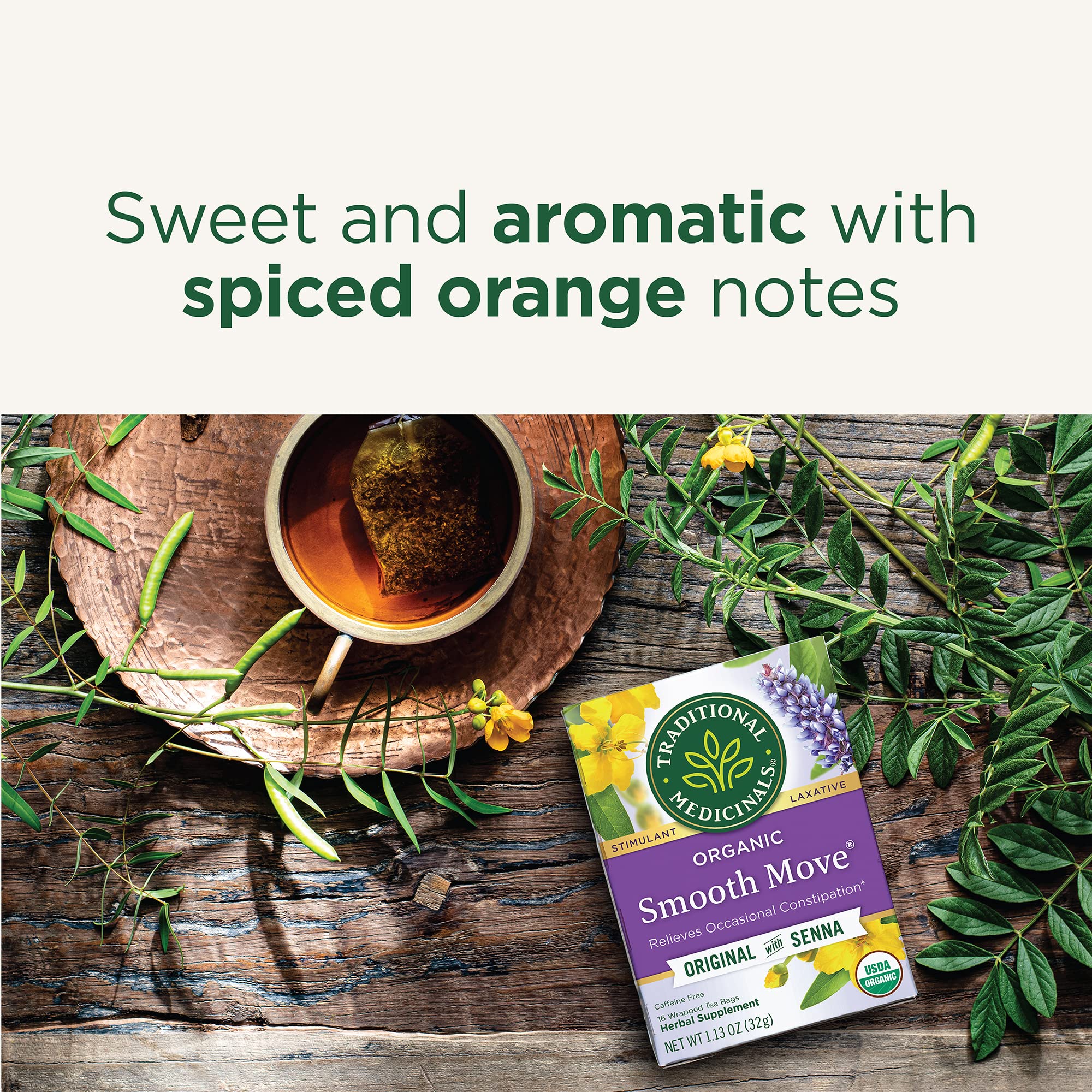 Traditional Medicinals Smooth Move, Helps Relieve Constipation Overnight, 16 Teabags