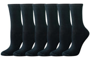 Amazon Essentials Women's Crew Socks, Cotton, 6 Pairs, Black, 6-9