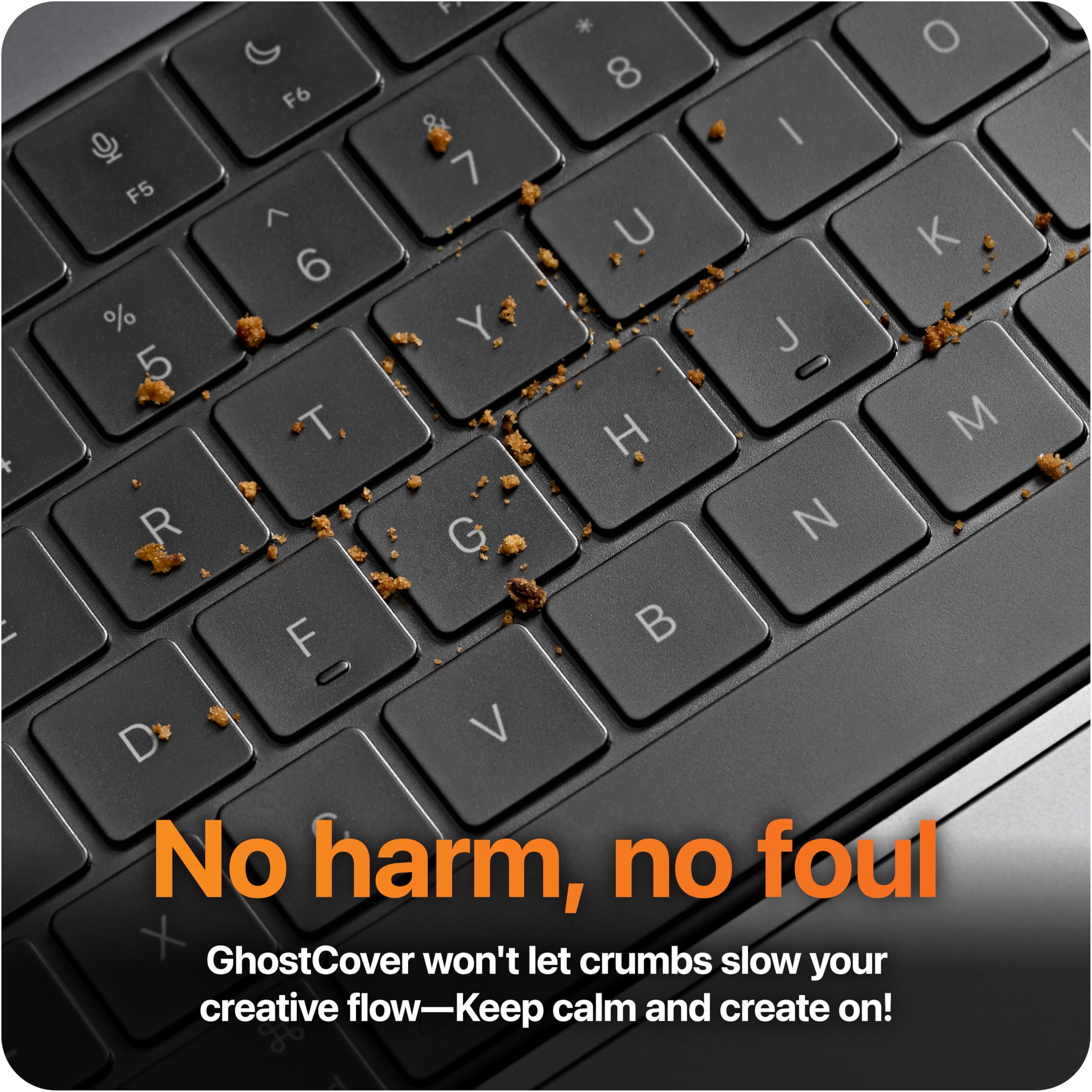 GhostCover Original Premium Ultra Thin Keyboard Cover Protector, Compatible with 2025 2024 2023 2022 2021 M4/M3/M2/M1 Pro/Max MacBook Pro 14/16, M4/M3/M2 MacBook Air 13/15, US ANSI Layout, Clear