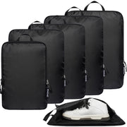 BAGAIL 6 Set Ultralight Compression Packing Cubes Packing Organizer for Travel Accessories Luggage Suitcase Backpack(70D Black)