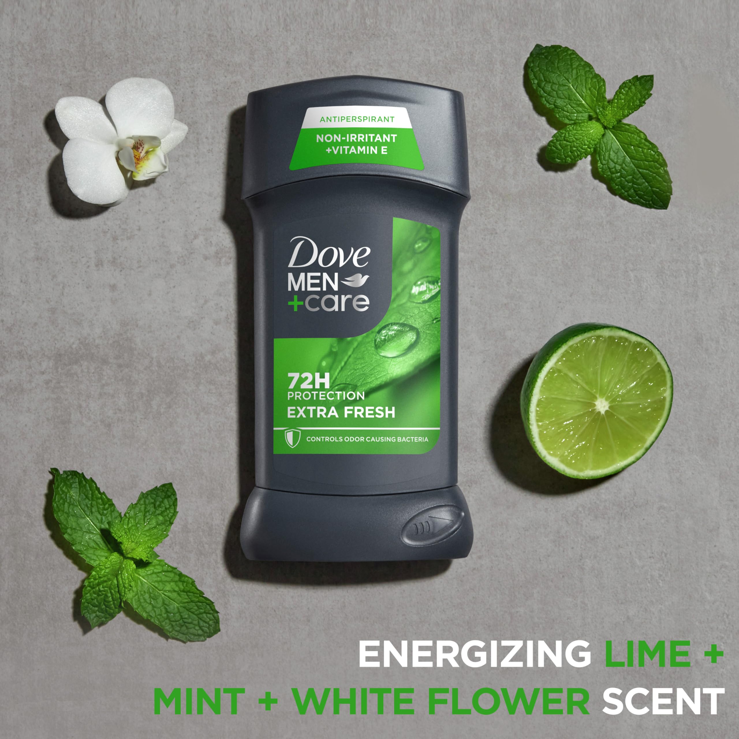 Dove Men+Care Antiperspirant Deodorant Stick for Men 4 Count Extra Fresh with 72-hour Sweat & Odor Protection with 1/4 Moisturizing Cream & Long-lasting Citrus scent 2.7 oz
