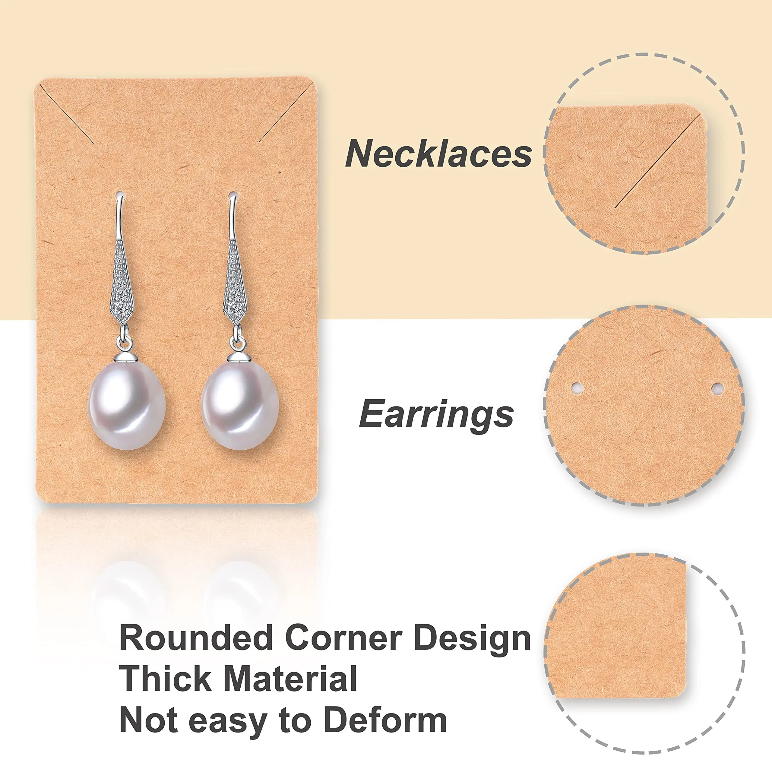 Earring Display Cards with 100 Pcs Earring Holder Cards 200 Pcs Earring Backs and 100 Jewelry Packaging for Earrings Necklace Jewelry Bags 3.5x2.4 Inches (Brown)
