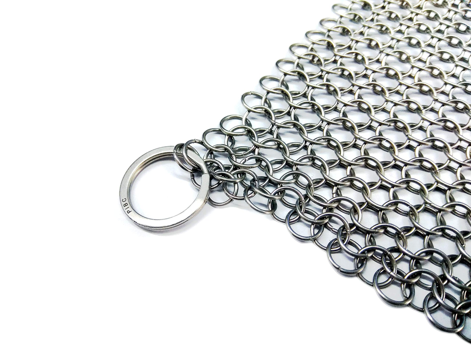 PIBC Cast Iron Cleaner 8"x6" 316L Stainless Steel Chainmail Scrubber for Griddle Skillet Dutch Oven Wok Stainless Steel Pot Cast Iron Pan