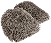 Basics Absorbent Microfiber Car Wash Drying Mitts, 2 Pack, Gray, 10.44" L x 9.06" W