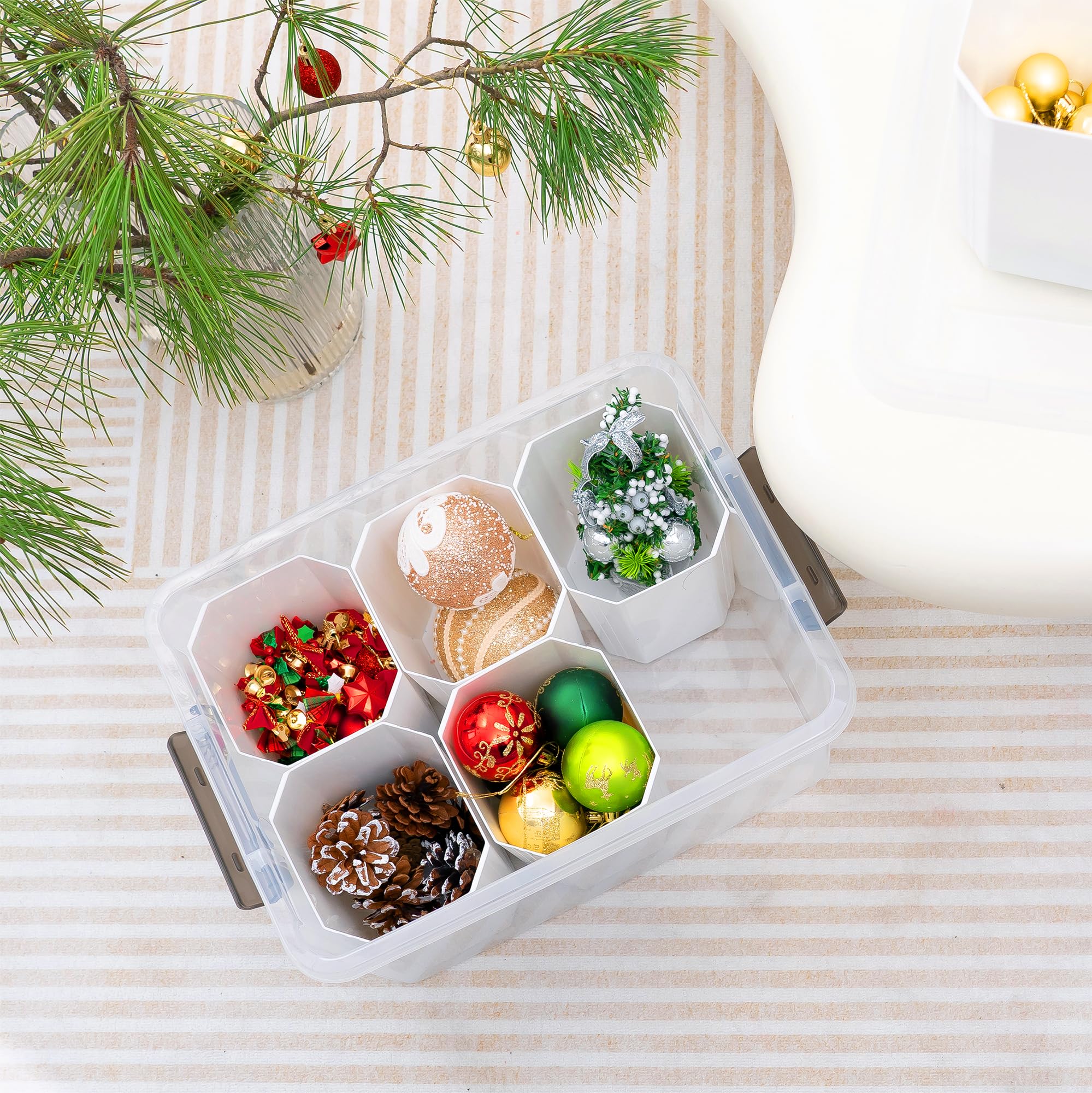 Citylife 17 QT Plastic Storage Bins Clear Storage Box with Lids Multipurpose Stackable Storage Containers for Organizing Tool, Craft, Crayon