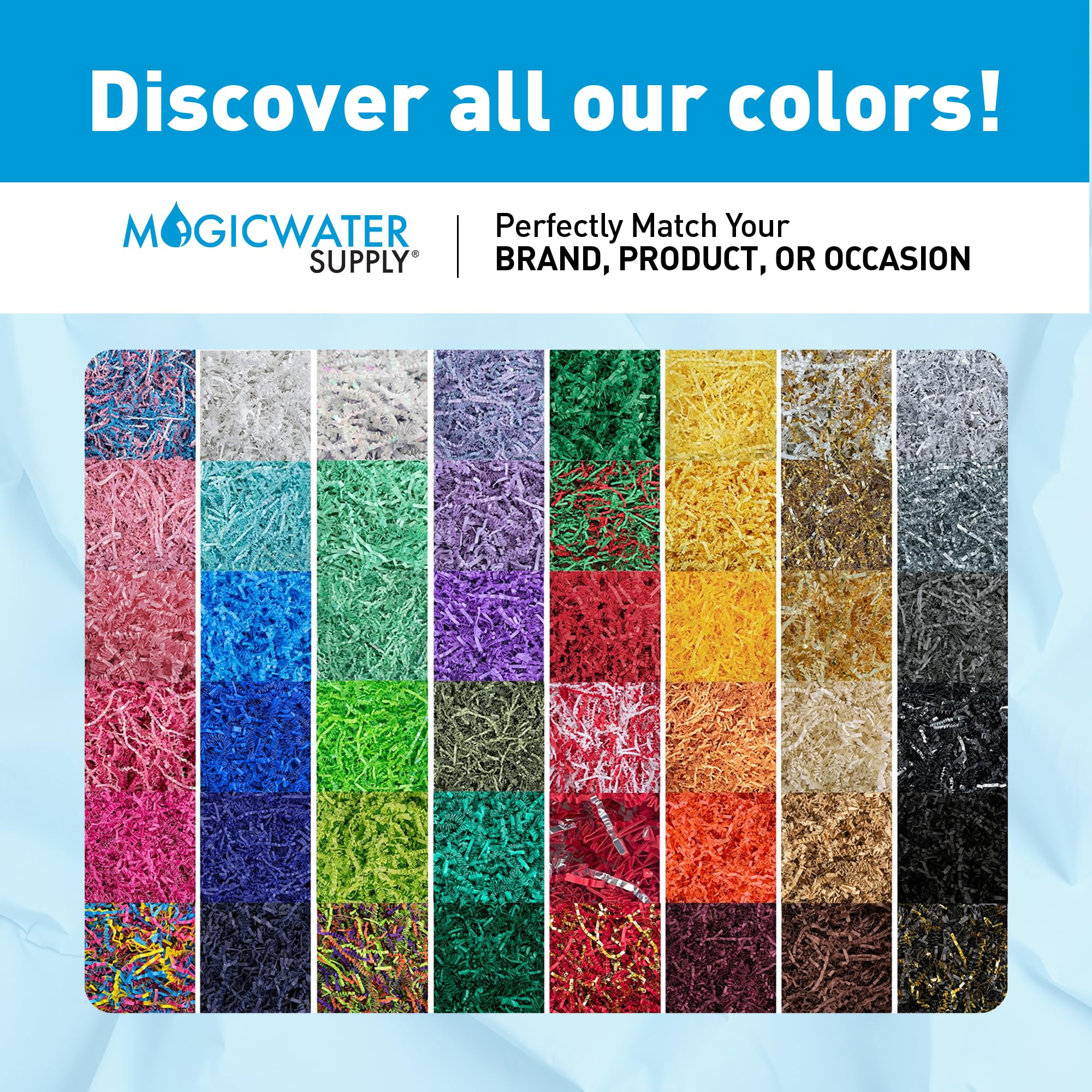 MagicWater Crinkle Cut Paper for Gift Baskets - 2LB Kraft - Perfect for Shredded Paper Filler, Basket Filler, Gift Boxes, Bridesmaid Gifts, Halloween Stuffers & More – Ideal for All Occasions
