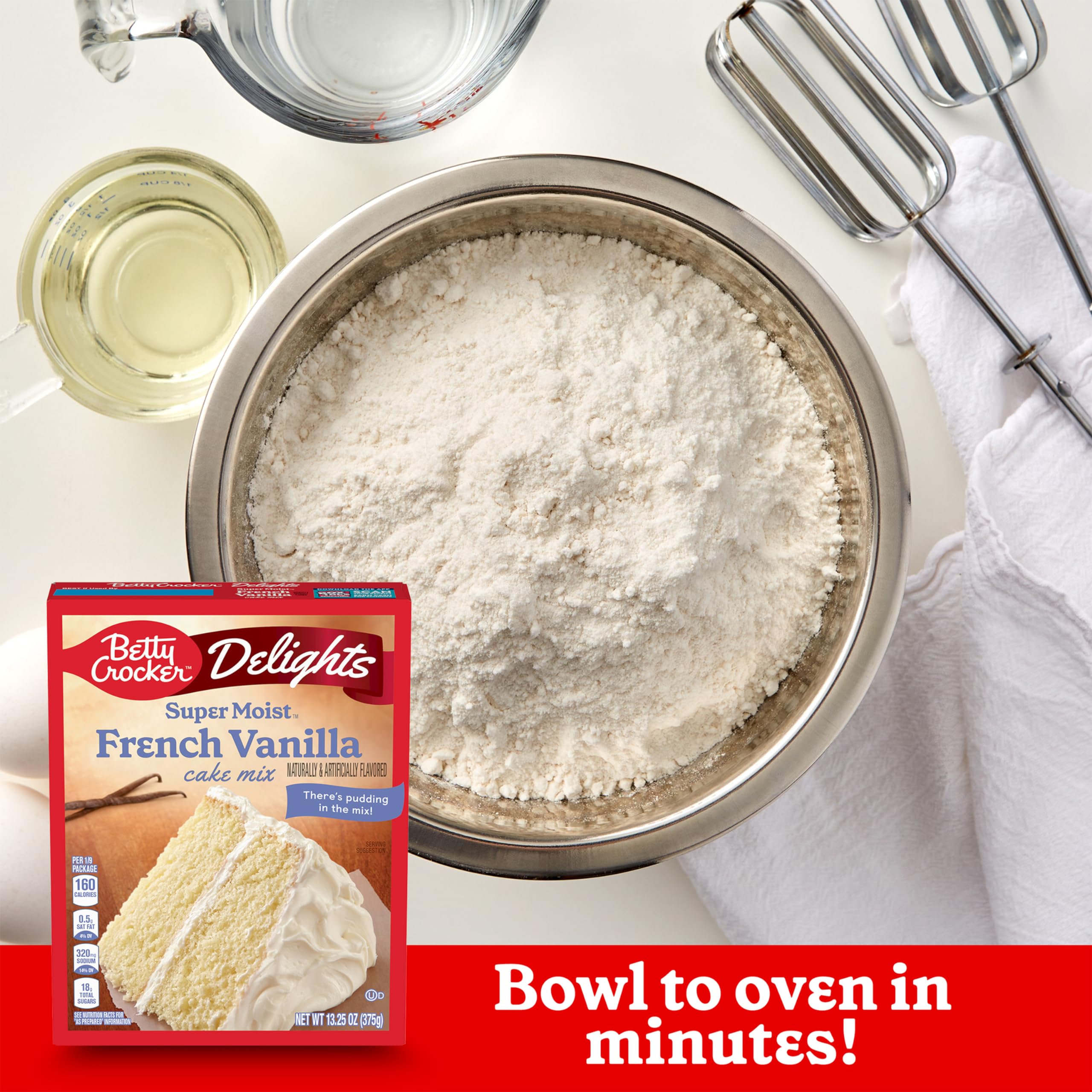 Betty Crocker Delights Super Moist French Vanilla Cake Mix, 13.25 oz