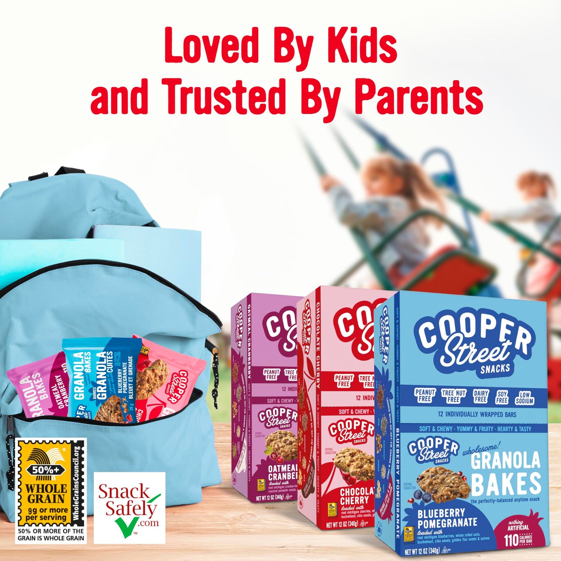 Cooper Street Granola Bakes (36 Count) – Soft and Chewy Breakfast Granola Bars Variety Pack – Nut, Dairy & Soy Free – Individually Wrapped Healthy Snacks for Kids, School, Work, Hiking & On-the-Go