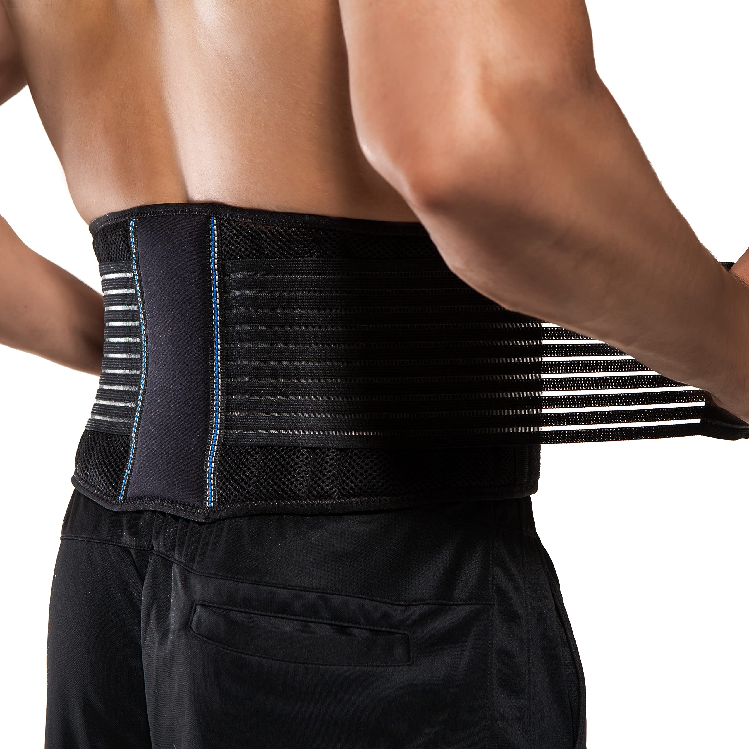 BraceUP Back Brace for Men and Women Lower Back - Breathable Waist Lumbar Support Belt for Sciatica, Herniated Disc, Scoliosis Back Pain Relief, Heavy lifting, with Dual Adjustable Straps (L/XL)