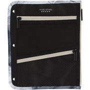Five Star Pencil Pouch, Pen Case, 3-Pocket Zipper Pouch, Fits 3-Ring Binder, Storage Organizer for Classroom Supplies Earbuds Chargers Cables Makeup, Black/Grey (506420A-ECM)