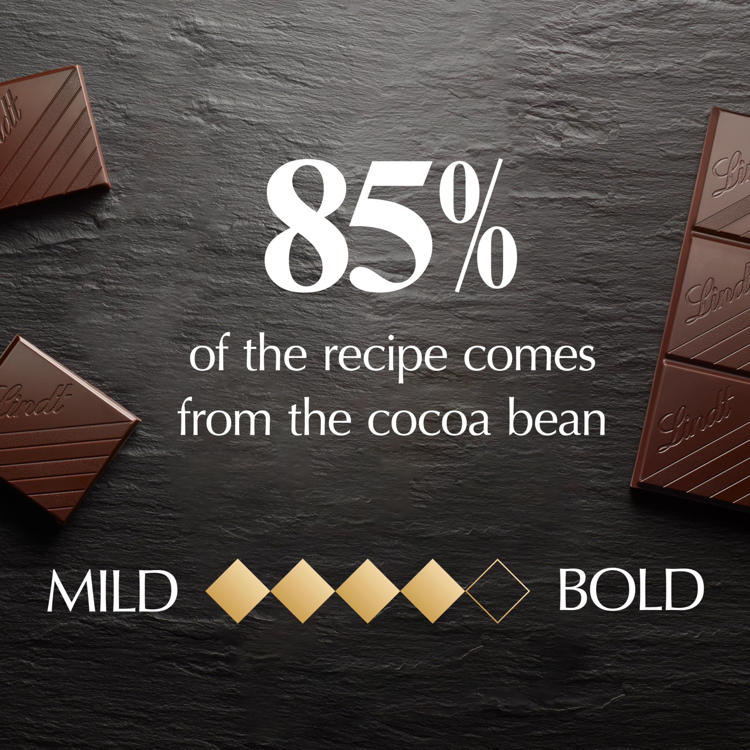 Lindt EXCELLENCE 85% Cocoa Dark Chocolate Candy Bar, Halloween Candy, 3.5 oz. Bar (12 Pack)