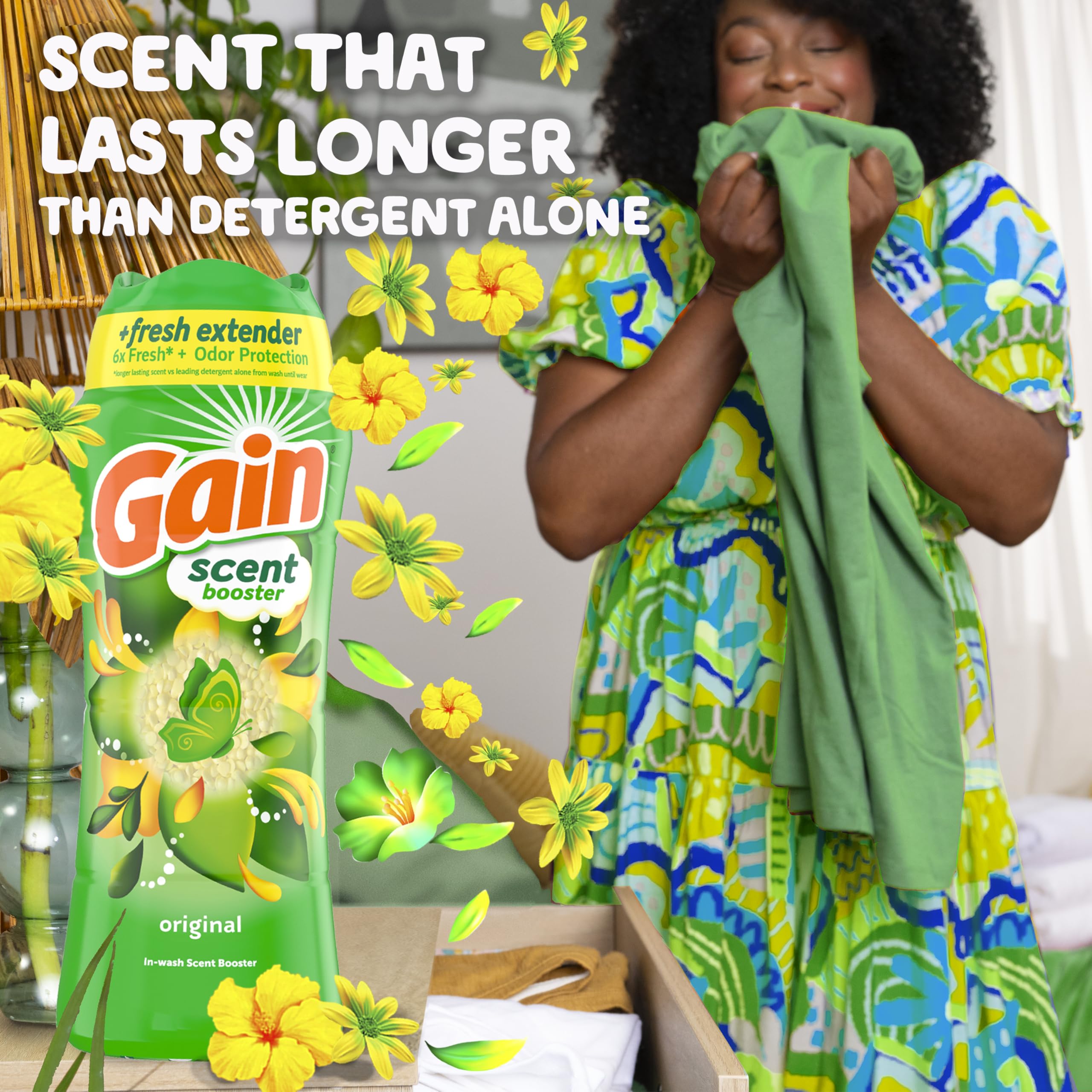 Gain Fireworks In-Wash Scent Booster Beads, Original, 24 oz, Laundry Scent Boosters, Gain Scent Booster Beads, Odor Eliminator
