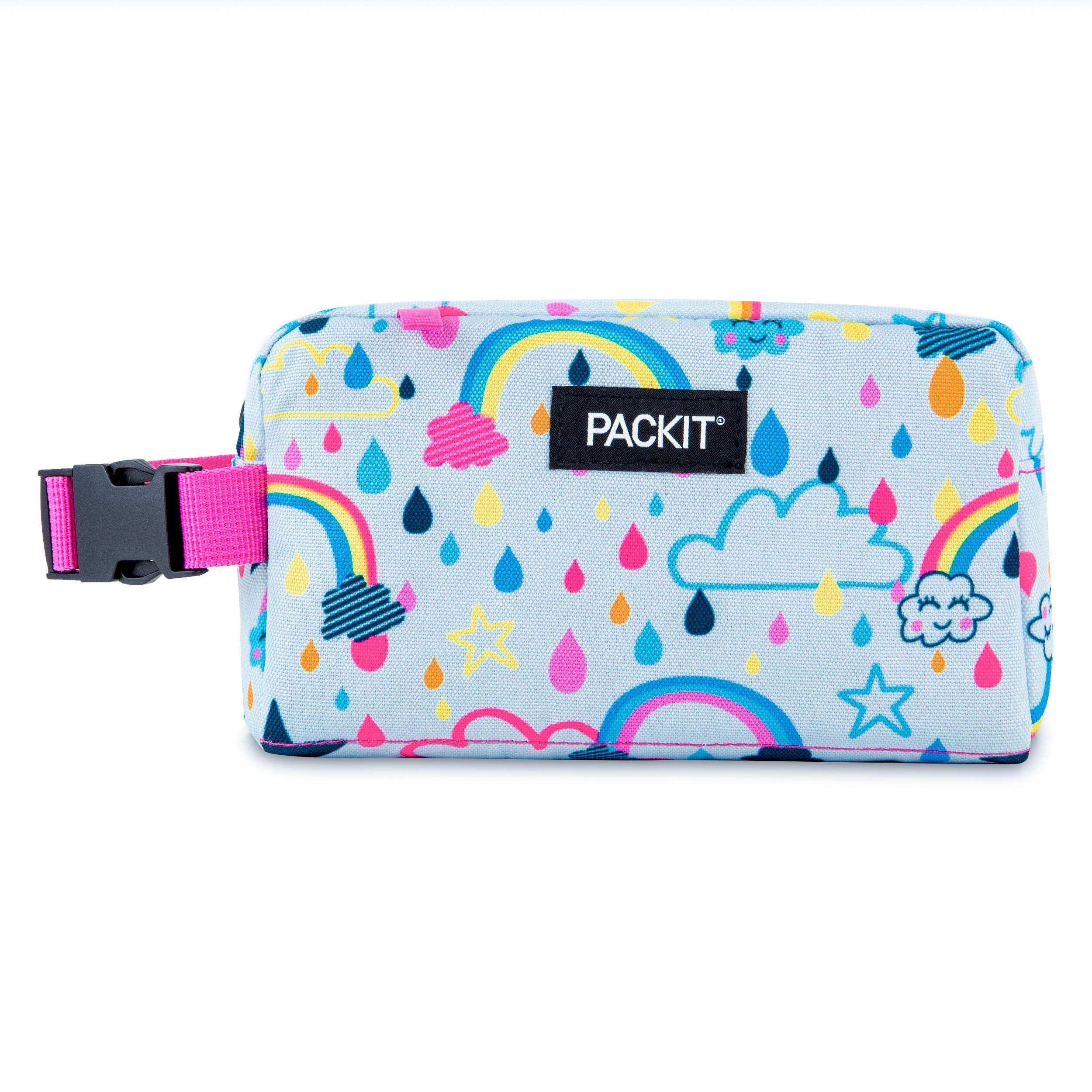 PackIt Freezable Snack Box, Rainbow Sky, Built with ECOFREEZE Technology, Collapsible, Reusable, Zip Closure with Buckle Handle, Great for All Ages and Fresh Snacks on the go