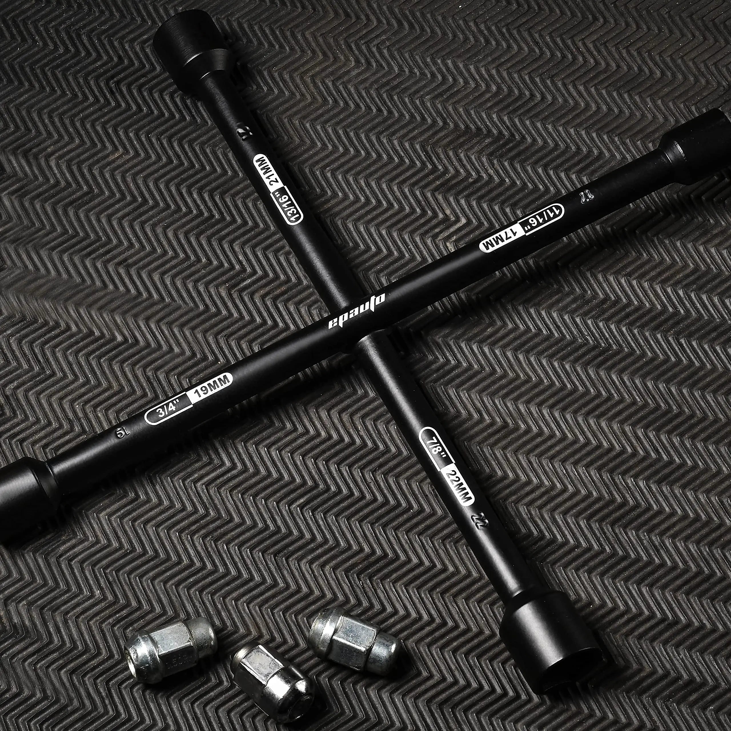 EPAuto 14" Heavy Duty Universal Lug Wrench, 4-Way Cross Wrench, Black