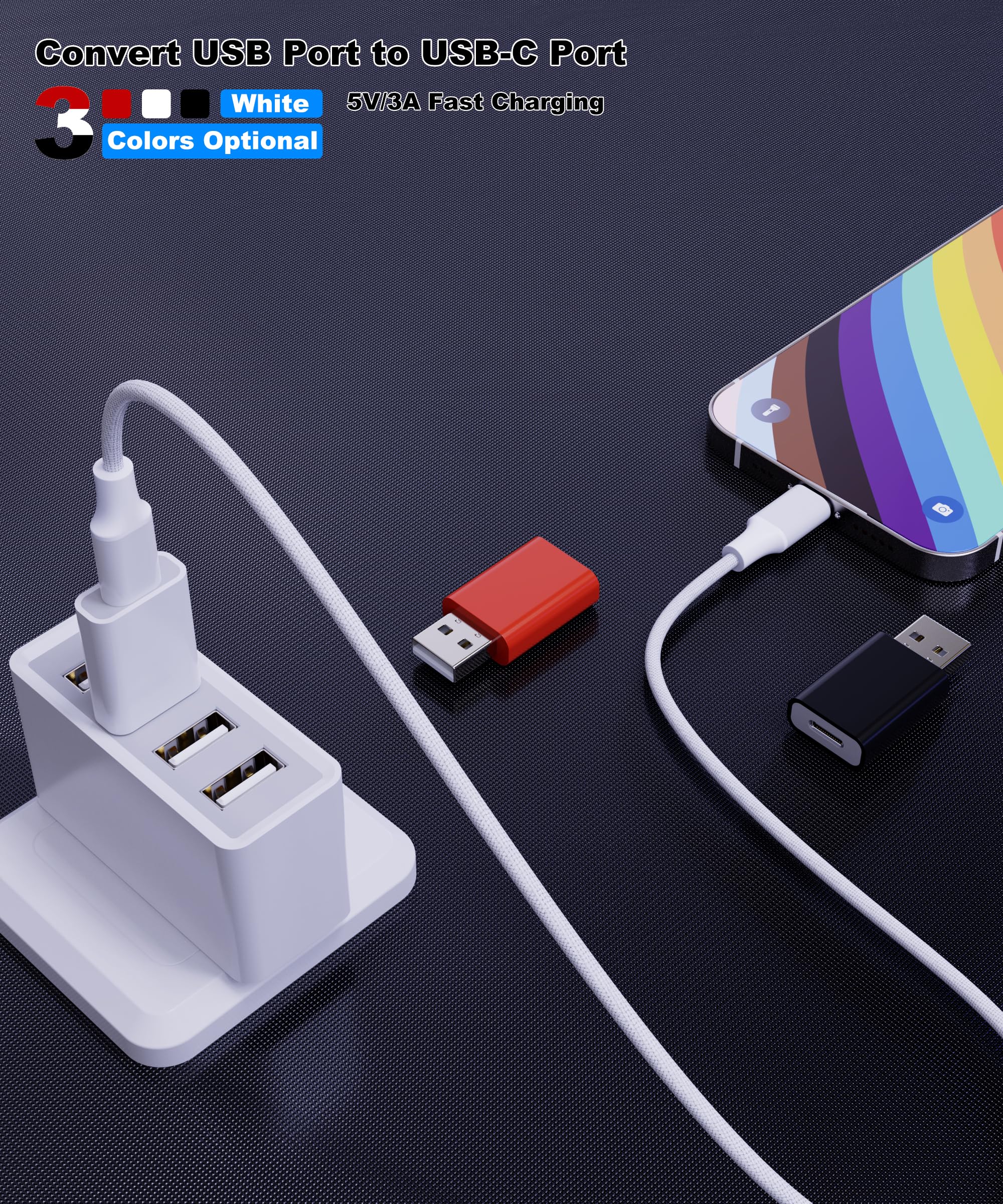 LMUBOY USB to USB C Adapter[Mfi Certified],USB-C Female to USB Male Charger Converter for Apple MagSafe Watch 10/9/8/7/SE/Ultra,Car,iPhone Air 17 16 15 14 13 Mini Pro Max,Samsung Galaxy,Pixel,CarPlay